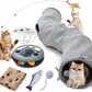 Cat Tunnel, Indoor Cat Toy, Roller Track Cat Toy, Collapsible S-Shaped Play Tube, 10.5 Inch Diameter Maze Cat House for Cats, Puppies, Rabbits, Ferrets, Cat Toy Gift Set, Grey