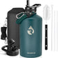 One Gallon Water Bottle Insulated, Triple Walled Vacuum Stainless Steel (Cold for 48 Hrs), Leak Proof & Non-BPA, Large Water Flask Jug with Paracord Handle & Straw Spout Lids