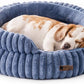 MEWOOFUN Dog Bed for Medium Dogs, Washable Large Cat Beds for Indoor Cats, Donut Pet Bed for Dogs and Cats with Anti-Slip Bottom (Blue, 27"x27"x10")