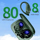 PocBuds Bluetooth Headphones Wireless Earbuds 80hrs Playtime Wireless Charging Case Digital Display Sports Ear Buds with Earhook Deep Bass IPX7 Waterproof Over-Ear Earphones for TV Phone Laptop Olive