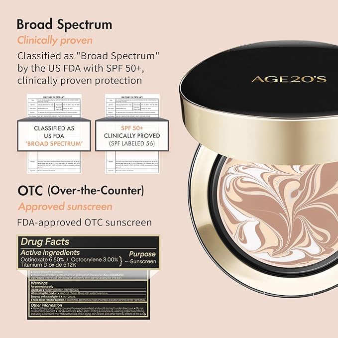 AGE20'S Signature Essence Pact SPF 50+ | Pack of 1 | 28N WALNUT | Cream Foundation, Dewy Finish, Natural Coverage | Korean Cushion Foundation
