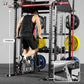 Mikolo Smith Machine, Multi-Function Power Cage with Dual Pulley System, Vertical Leg Press Attachment, Squat Rack Power Rack with More Training Attachment for Home Gym