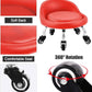 Lanstics Low Rolling Stool with Leather Roller Seat and Backrest - Universal Wheels for Home Office and Fitness (Red)