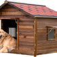 Extra Large Dog House Outdoor Made of Solid Pine Wood, Warm Doghouse, Dog House with Elevated Floor for Large Dogs, (Wood, 2XL)