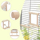 Hypeety Bird Parrot Mirror Toy Swing Hanging with Perch for Parrot Parakeet Budgies Cockatiel Conure Finch Lovebird (D)