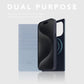D8 Full Grain Leather Wallet Case for iPhone 15 Pro Max - [2-in-1] Handcrafted Detachable Diary Style with Magnetic MagSafe Back Cover, Gift Box Included (Powder Blue)