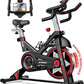 POOBOO Exercise Bike, Stationary Bike for Home Gym, Indoor Cycling Bike w/Comfortable Seat Cushion & Tablet Mount, Silent Belt Drive Indoor Bike for Cardio Workout
