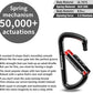 FresKaro 3inch 12kN-2698lbs Auto Locking Carabiner Clips, Solid D Shape, Heavy Duty 7075 Aluminum, Lightweight 1.09oz, Rust Proof, for Hammock, Hiking, Dog Leash, Keychain etc., Multi-Colors
