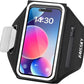 Running Armband with Earphone Bag Cell Phone Armband for iPhone 16 15 Pro 14 Plus 13 11 XR XS, Galaxy S24/S10 Water Resistant Sports Phone Holder Case & Zipper Slot Car Key Holder for 6.9 inch Phone