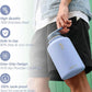Coolflask 64 oz Water Bottle with Strap, Insulated Half Gallon Large Water Jug with Straw & Spout Lids, Stainless Steel Metal Flask, Keep Cold 48h Hot 24h, Leak Proof & Non-BPA, Dutch Blue