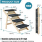 Wood Pet Stairs/Pet Steps for All Dogs and Cats - 2-in-1 Foldable Carpeted 4 Tiers Dog Stairs & Ramp Perfect for Beds and Cars - Portable Dog/Cat Ladder Up to 150 Pounds