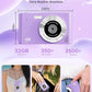 Digital Camera, 44MP Full HD 1080P Point and Shoot Camera with 64GB Card, Anti Shake 16X Zoom Compact Volg Cameras, Portable Small Digicam Gift for Kids, Ages Teen Girl Boy - Purple