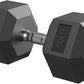 Hex Dumbbell 40-125 lb, Rubber Encased Exercise & Fitness Dumbbells, Hand Weight for Strength Training