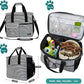 PetAmi Dog Travel Bag - Organizer with Food Container, Bowls & Accessories for Weekend Camping, Cat Diaper Bag (Stripe Black, Large)