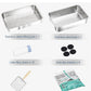 Stainless Steel Sifting Litter Box with Lid, Metal Litter Pan with Scoop for Big Cats Multi Cat, Extra Large Cats Litterbox Odor Control Easy Clean (24 * 16 * 12inch-Side Entry, X-Large)