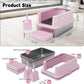 RIZZARI Stainless Steel Cat Litter Box, Semi-Closed Litter Box with High Edges, Large Odorless Litter Pan with for Small to Large Cats (Pink with Deodorizer, 2 Pack)