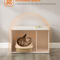 Feandrea Cat Litter Box Enclosure, Litter Box Furniture Hidden with Removable Divider, Indoor Cat House, End Table, 31.5 x 20.9 x 19.7 Inches, White UPCL002W01