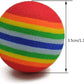 12 Pack Rainbow Cat Toy Balls Soft EVA Foam Interactive Indoor Kittens Favorite Toys 1.38" Dia. Small Dogs Puppies Toy Balls Bulk Activity Chase Quiet Play Sponge Ball