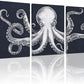 Octopus Wall Decor, Octopus Canvas Wall Art, Ocean Wall Decor,Sea Animal Canvas to Paint for Bathroom, Living Room, Bedroom (24" x 36" x 3 pcs)