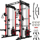 RitFit M1 & M1 Pro Smith Machine with Cable Crossover System, Multi-Function Squat Rack Power Cage for Home Gym, Power Rack and Packages