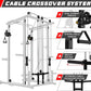 RitFit Multi-Function Squat Rack Power Cage PPC03 with Cable Crossover System, 1000LBS Capacity Power Rack and Packages with Optional Weight Bench, Barbell Weight Set, for Garage Workout & Home Gym