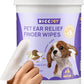 HICC PET Dog Ear Finger Wipes, Ear Cleaner Wipes for Dogs & Cats, Dog Ear Infection Treatment to Relief Itching & Inflammation, Remove Wax, Dirt & Stop Smelly, Non-Irritating, 50ct(Coconut Scent)