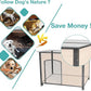 Feral Dog House Outdoor,Anti Bite Iron Frame Dog Kennel,Wood Warm Pets Home,Insulated Weatherproof Outside Shelter for Feral Animal (43.3" (L) x 29.4" (W) x 33.4" (H)-Brown-in)
