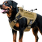 Heavy-Duty Tactical Dog Harness for Large Dogs, No Pull Adjustable Reflective Pet Vest with Molle System, K9 Military-Grade Control for Service Training, Outdoor & 10+ Breeds, Khaki, X-Large