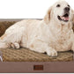 Orthopedic XL Dog Bed for Extra Large Dogs, Waterproof Memory Foam Dog Beds with Sides, Non-Slip Bottom and Egg-Crate Foam Big Dogs Couch Beds with Removable Washable Cover(X-Large,Brown)