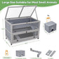 Coziwow Hamster Cage 35.4'' with Removable Ramps & Tray, Small Animals Hutch with Wheels & 2 Openable Doors, 3-Tier Wooden Cage for Dwarf Syrian Hamster, Mice, Rat, Rabbit