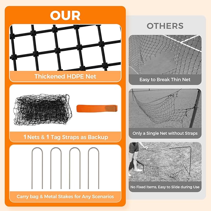 Volleyball Rebounder Net，Portable 7x4 ft Training Equipment for Spike and Smash Practice - 5 Rebound Angles Custom Target Area for Volleyball Sports Training