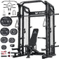 Major Fitness Drone2 Smith△ Machine – All-in-One Home Gym Squat Rack with Weight Bar, Dual LAT Pull-Down Systems & Cable Crossover Machine for Full-Body Workouts