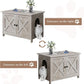 JY QAQA Cat Litter Box Enclosure,Litter Box Furniture Hidden with Barn Door,Wooden Washroom Furniture,Cat House,Fit Most of Litter Box