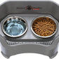 Neater Pet Brands Neater Feeder Deluxe Mess Proof Dog Bowls Elevated for Large Dogs Over 40 lbs, Made in USA, No Spill Raised Dog Food Bowl Stand Feeding Station, Food and Water Bowl Set, Grey