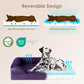 EHEYCIGA Orthopedic Dog Beds for Large Dogs, Waterproof Memory Foam Large Dog Bed with Sides, Non-Slip Bottom and Egg-Crate Foam Pet Couch Bed with Washable Removable Cover, Purple