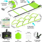 Agility Ladder, Speed Training Equipment Set, 20ft Agility Ladder, 12 Soccer Cones, 4 Hurdles, Jump Rope, Running Parachute, Basketball Football Soccer Training Equipment for Kids, Youth, Adults