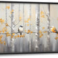 Quorin Bird Large Wall Art Abstract Forest Birds Pictures Wall Decor Yellow Woods Branches Tree Canvas Print Painting Artwork for Bathroom Living Room Bedroom 60L x 30W