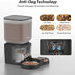 Automatic Cat Feeder for 2 Cats - 8L/34 Cups Large Capacity Auto Cat Food Dispenser with LCD Screen, 2 Food Trays, Timed Feeder, Up to 50 Portions 6 Meals Per Day, Keep Fresh