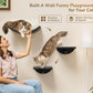 Cat Wall Shelves for Large Cats Set, Grey Curved Wall Sisal Bed and 2 Floating Wall Sisal Steps, Wall Mounted Climbing Shelves for Sleeping, Playing, and Lounging
