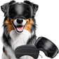 Dog Sunglasses UV Protection Clear Dog Goggles Windproof Glasses with Elastic Straps for Medium-Large Breed, Black Frame + Black Lens