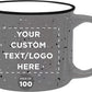 DISCOUNT PROMOS Custom Ceramic Campfire Coffee Mugs 13 oz. Set of 100, Personalized Bulk Pack - Perfect for Tea, Espresso, Cappuccino, Hot Cocoa - Grey