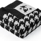 Snuggle Sac Houndstooth Throw Blanket for Couch, Reversible Super Soft Warm Blankets Cozy Knit Fuzzy Plush Lightweight Throws for Sofa, Bed, Camping, Black,50x60 inches
