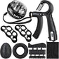 Hand Grip Strengthener Workout Kit (8 Pack) Forearm Grip Adjustable Resistance Hand Gripper, Finger Stretcher, Finger Exerciser, Grip Ring，Gyro Ball