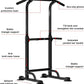 SogesHome Power Tower Pull Up Bar and Dip Station Adjustable Height Dip Stand Multi-Functional Strength Training Fitness Workout Station