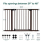 BABELIO Baby Gate with Black Wood Pattern, 29-48 Inch Auto Close Dog Gate for The House, Stairs and Doorways, Pressure Mounted Pet Gate with Door and Y Spindle Rods