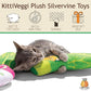 KittiVeggi 2-Pack Organic Silvervine Catnip Substitute Toys for Cats & Kittens | 100% All-Natural Wild Harvested Silvervine | 2 Refillable Vegetable Kicker Cat Toys