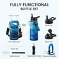 32oz Insulated Water Bottle, Triple Wall Vacuum Stainless Steel Water Bottles - Keeps Cold 48H, Reusable 1/4 Gallon water flask Jug for Gym, Sports, Camping, Hiking,Travel, Starlight Blue