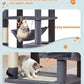 Taoqimiao Cat Tree, 68-Inch Cat Tree Cat Tower for Indoor Cats, Plush Multi-Level Cat Condo with 6 Scratching Posts, 2 Perches, 2 Caves,Hammock, 3 Pompoms,MS020SG Smoky Gray