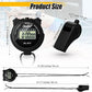 48 Pcs Digital Stopwatch Timer Plastic Whistle Bulk for Sports Coaches Referee Waterproof Watch Timer Whistle with Lanyard Multi Function Electronic Fitness Date Alarm (Black)