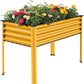 Land Guard Galvanized Raised Garden Bed with Legs, Galvanized Planter Raised Garden Boxes Outdoor, Oval Large Metal Raised Garden Beds for Vegetables(Yellow)………